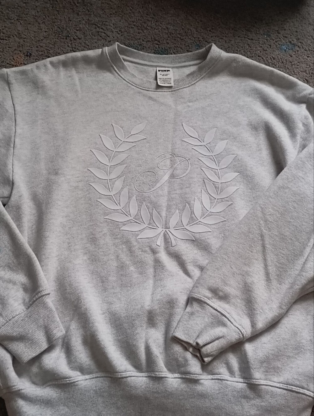 XS Pink Victoria Secret Grey Crew Neck Sweatshirt